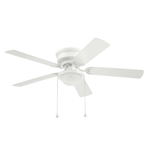 Harbor Breeze Armitage 52 in White LED Indoor Flush Mount Ceiling Fan with Light (5 Blade) 42600