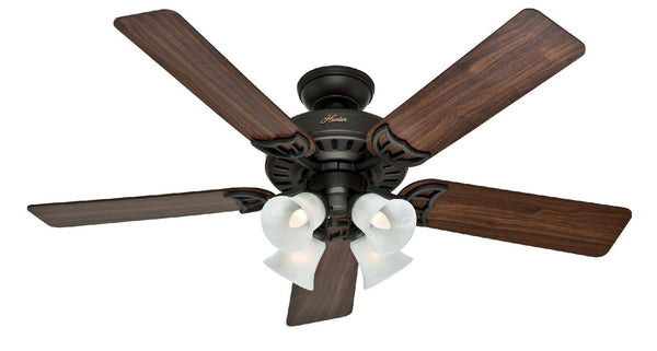 Hunter Studio Series 52" Ceiling Fan with 4-Light Kit New Bronze Walnut/Cherry Blades
