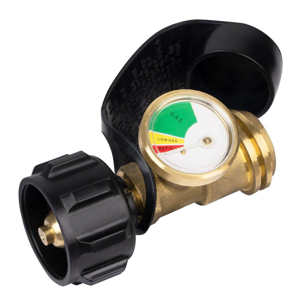 GASPRO Propane Tank Gauge Level Indicator/Leak Detector for Qcc1 Propane Tank, Heater, Grill and Other Propane Appliance 100% Solid Brass Heavy Duty