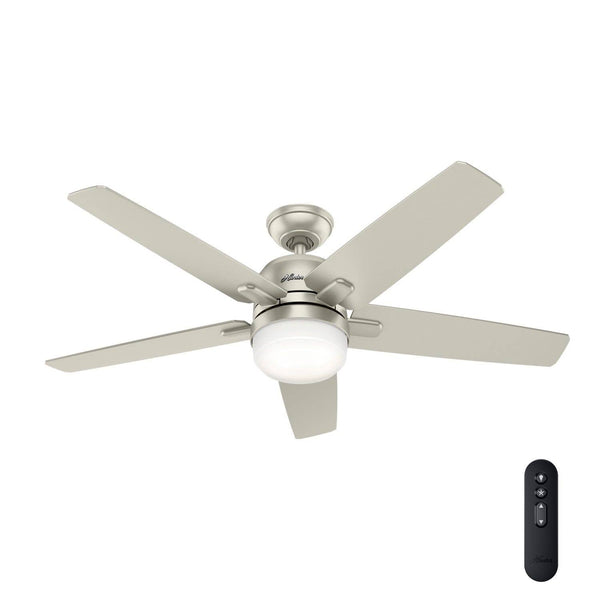 Hunter Cavera II 52 in. Indoor Matte Black WiFi Enabled Smart Ceiling Fan with Light Kit and Remote