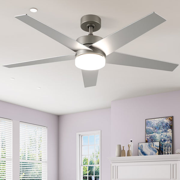 Uforic 52" Modern Ceiling Fan with Lights and Remote Control, 5 Blade Ceiling Fan