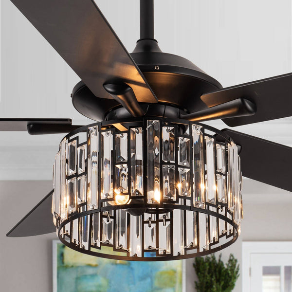 TRM 52" 5 Blade Plywood Ceiling Fan with Remote Matte Black