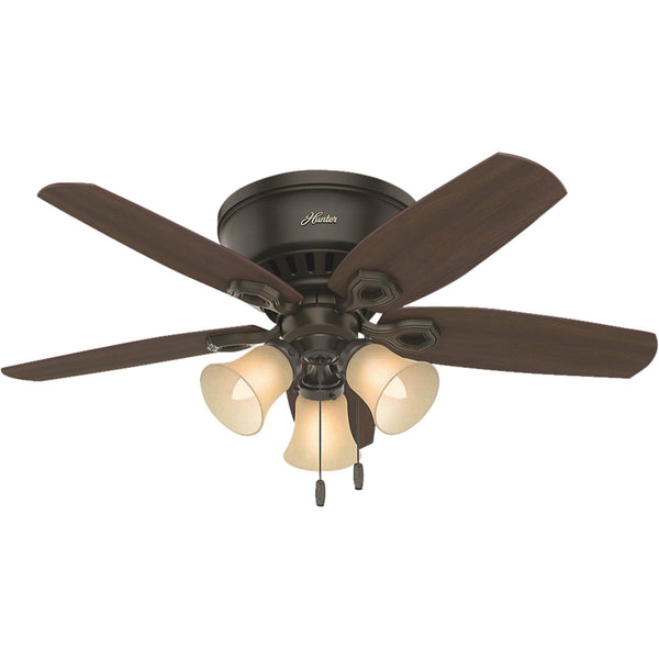 Hunter Builder Low Profile 42" Ceiling Fan with Light New Bronze