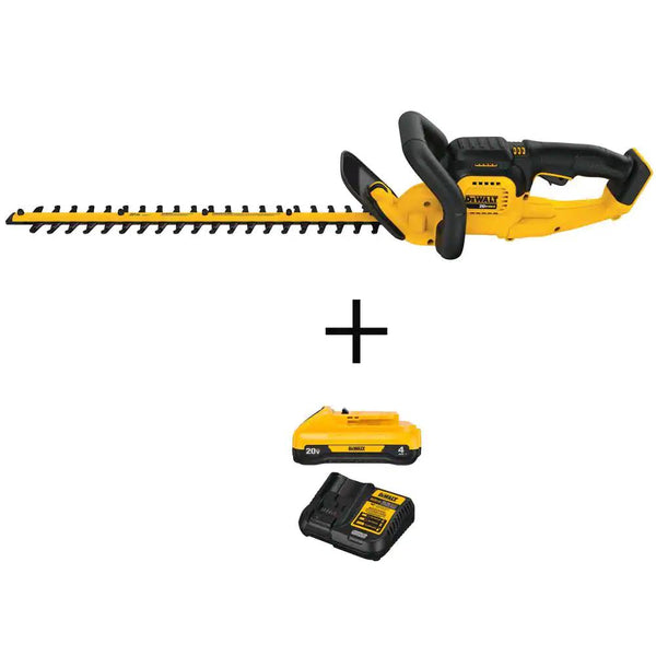 DeWalt 20V Max 22 in. Lithium Ion Cordless Hedge Trimmer with 20V Max Compact Lithium Ion 4Ah Battery and 12V to 20V Charger