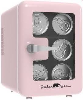 Polar Bear Mini Fridge Cooler, 6.5in. 4 Liter Retro Window Standard Door Compact Mini Refrigerator, New