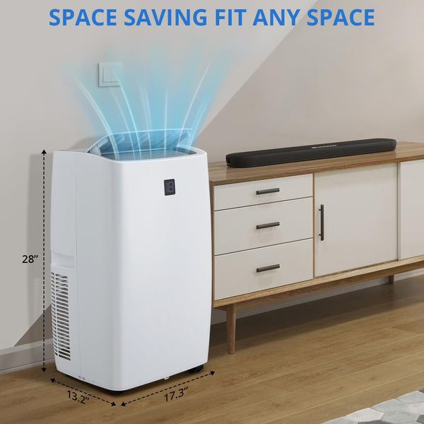 TROPOW 14000BTU Portable Air Conditioners Cool up to 750 sq ft, 4 in 1 Portable AC Unit with Remote Control/Dehumidifier/3 Speeds Fan/Sleep Mode