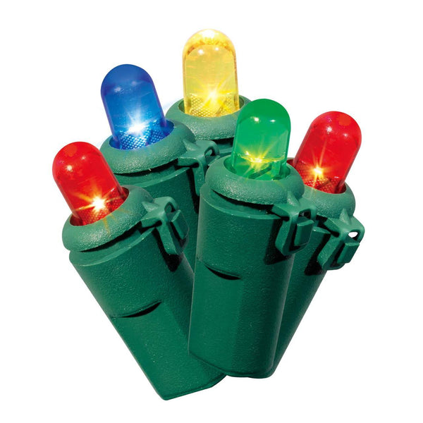 Holiday Time 240 Count Multicolor LED Dome Christmas Lights, with Green Wire, 49.1 Feet