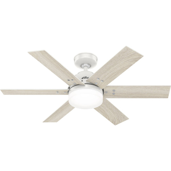 Hunter Pacer 44 in Fresh White LED Indoor Ceiling Fan with Light Remote