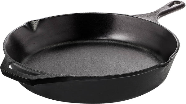 Utopia Kitchen Saute Fry Pan Chefs Pan, Pre Seasoned Cast Iron Skillet Nonstick Frying Pan 10.25 inch Safe Grill Cookware for Indoor &