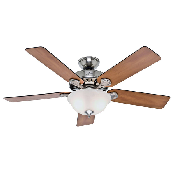 Hunter Pro's Best Five Minute 52" Ceiling Fan with Light Brushed Nickel Chestnut/Blackened Rosewood Blades