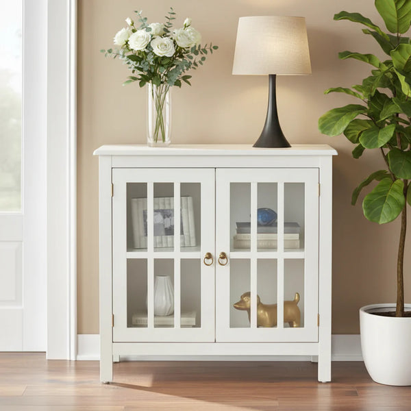 Portland 2 Door Glass Cabinet by Simple Living