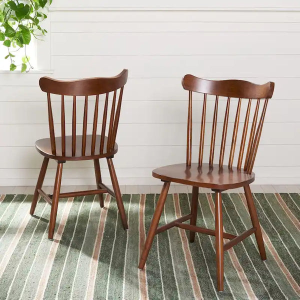 Set of 2 SAFAVIEH Margretta Spindleback Windsor Dining Chairs Dimensions: 17" W x 19" L x 34" H