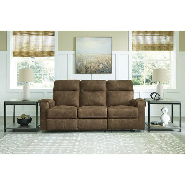 Signature Design by Ashley Edenwold Brown Reclining Sofa Dimensions: 86" W x 40" D x 40" H