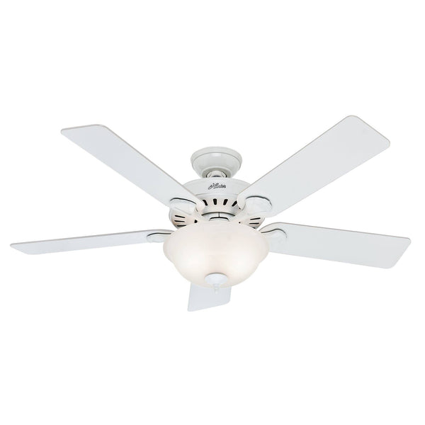 Hunter Pro's Best Five Minute 52" Ceiling Fan with Light White White/Beech Blades