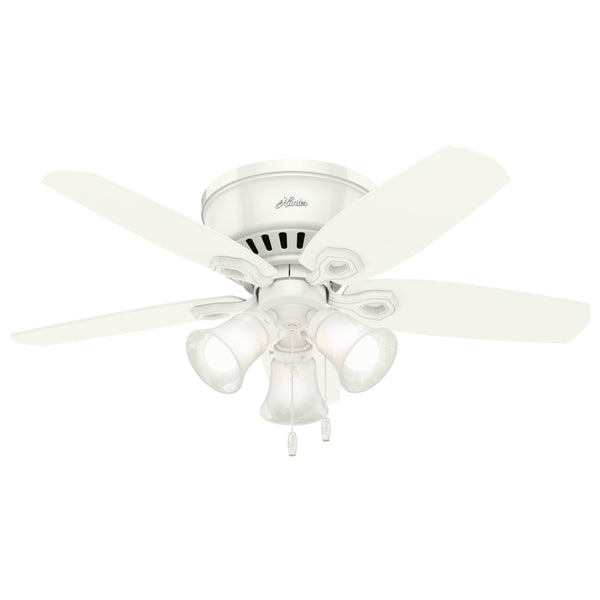 Hunter Builder Low Profile 42" Ceiling Fan with Light Snow White