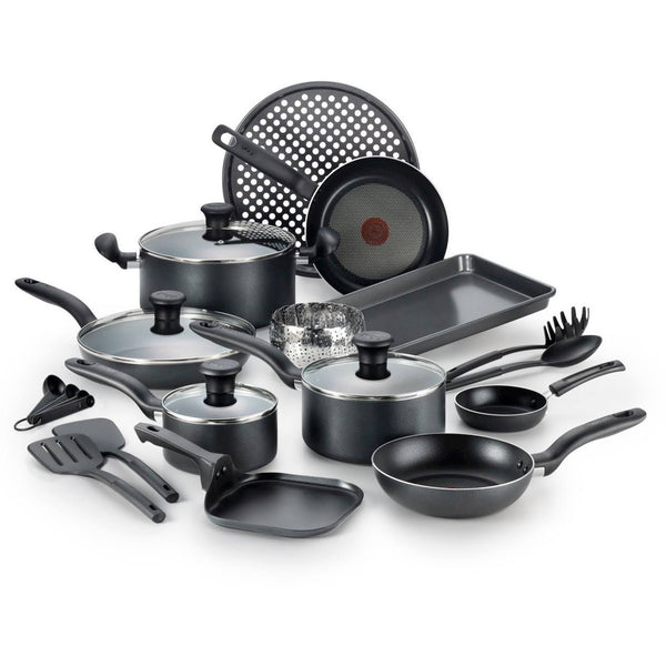 T Fal 20-Piece Cookware Set, Charcoal, Kitchen Appliance
