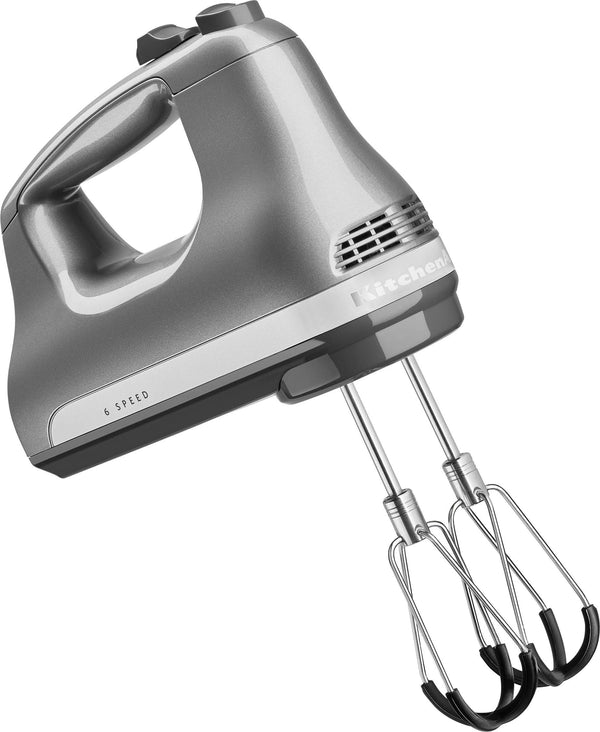 KitchenAid 6 Speed Hand Mixer with Flex Edge Beaters Contour Silver