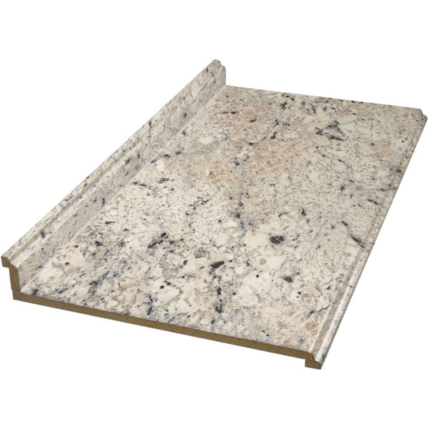 VT Dimensions Formica 48 in x 25.4988 in x 4.375 in Ouro Romano Etchings Straight Laminate Countertop