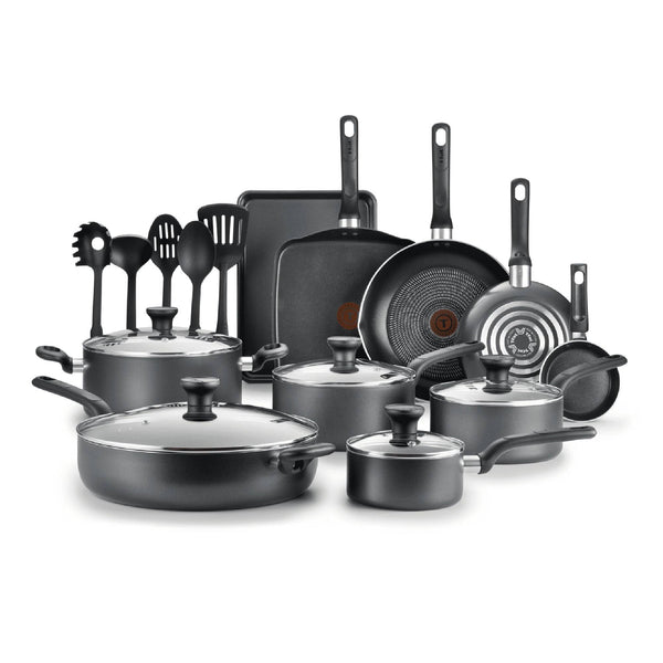 T Fal Easy Care Nonstick Cookware, 20 Piece Set, Grey