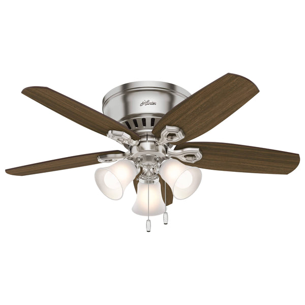 Hunter Builder Low Profile 42" Ceiling Fan with Light Brushed Nickel