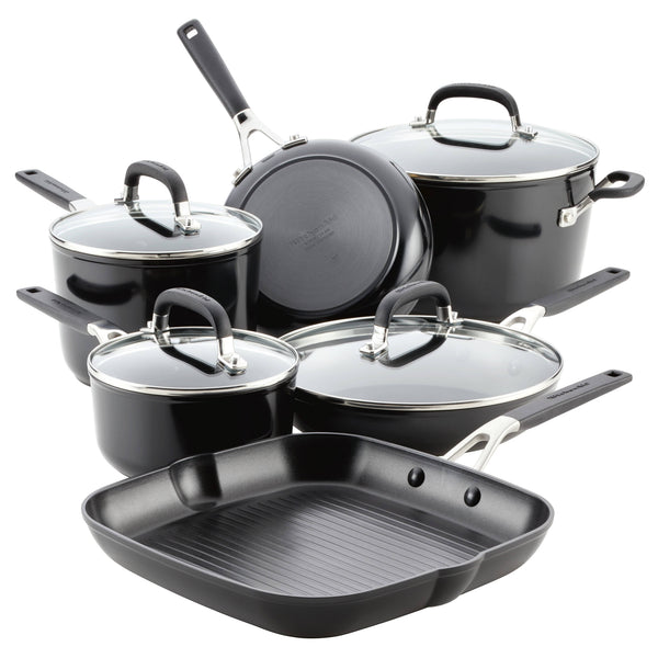 Kitchenaid Cookware Set, Nonstick, Hard Anodized, Onyx Black