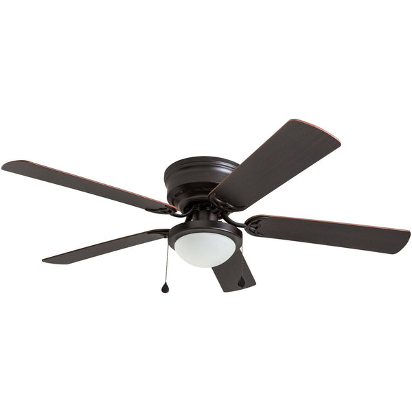 Harbor Breeze 41690 Armitage 52 in Bronze LED Indoor Flush Mount Ceiling Fan with Light (5 Blade)