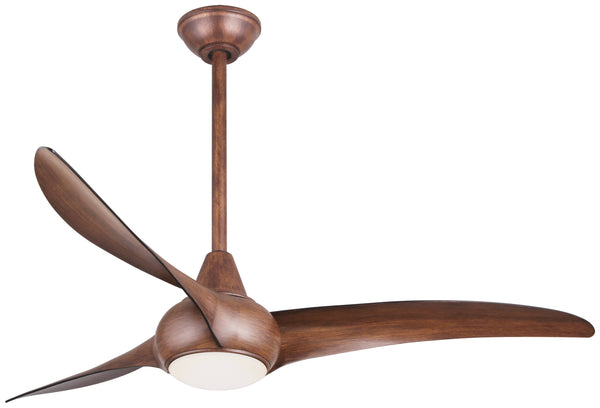 Minka Aire Light Wave 52" Ceiling Fan In Distressed Koa With Remote Control Light, Brown